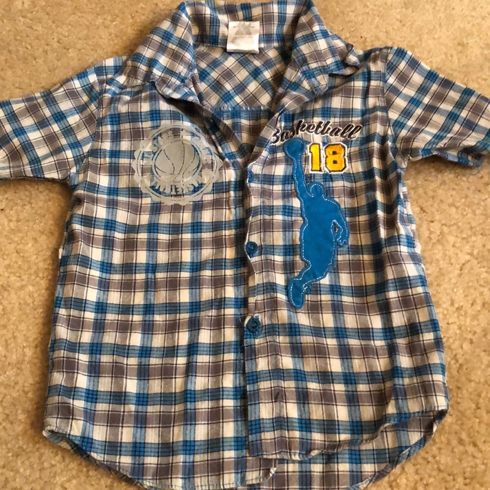 BOYS - Button Down Plaid Shirt - Size 5